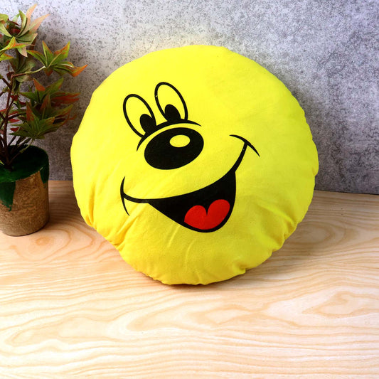 Cute Round Smiley Face Soft Pillow Cushion (30 X 30 Cm 1 Pc)