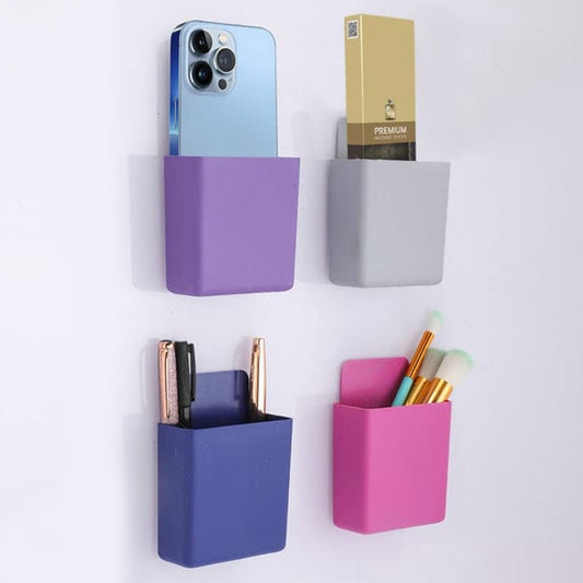 8485 Multipurpose Plastic Wall Mounted Remote Mobile Holder Stand (Pack Of 4)