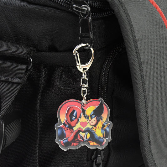 Stylish Acrylic Cartoon Character Keychain With Metal Clip (1 Pc)