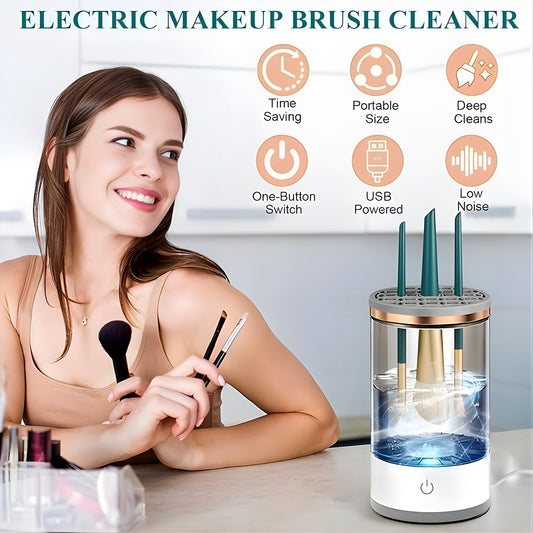 Electric Makeup Brush Cleaner And Dryer Automatic Usb Rechargeable Brush Washing Machine
