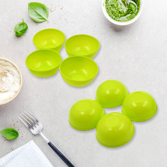 5557 Multipurpose Small Round Plastic Bowl Katori Microwave Safe Reusable Lightweight Bowl Dishwasher Safe Chutney Bowl (8 Pcs Set)