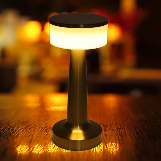 Led Lamp With Touch Control Decorative Desk Lamp Portable Metal Led Table Lamp Usb Rechargeable 3 Color 3 Levels Brightness Dimmable Eye Protection Modern Lamp For Home Decor Party Kids Room Bedroom (1 Pc)