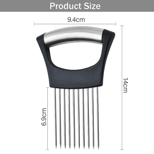 Stainless Steel Onion Cutter Vegetable Slicer Holder Tool (1 Pc)