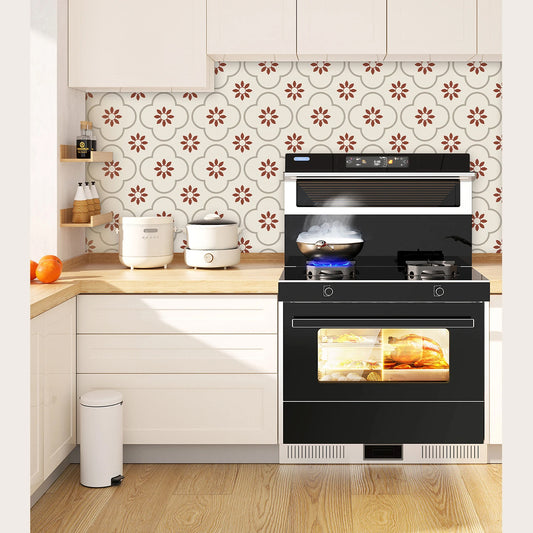 Peel And Stick Floor Tiles Kitchen Bathroom Backsplash Sticker Detachable Waterproof Diy Tile Stickers For Wall Decoration Tiles Home Decoration (8x8 Inch 10 Pcs Set)
