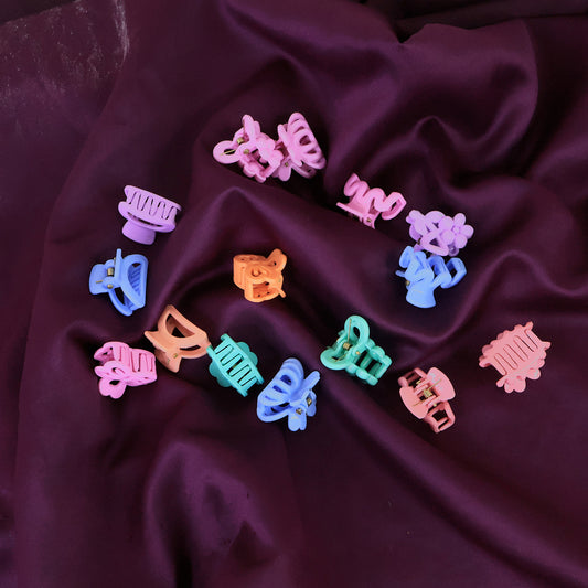 Plastic Small Hair Clips For Girls Kids Hair Accessories (3 Pcs Set Mix Color Design)