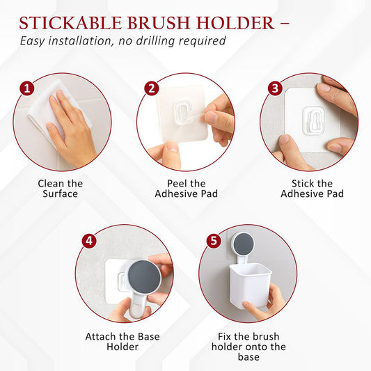 Wall-mounted Toothbrush Bathroom Storage Organizer (1 Pc)