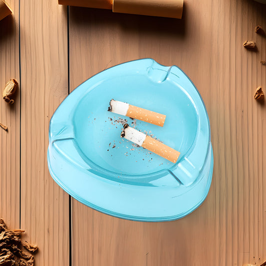 Oblivion Heavy-duty Transparent Plastic Ashtray With Triple Rest Slots Anti-slip Base (1 Pc)