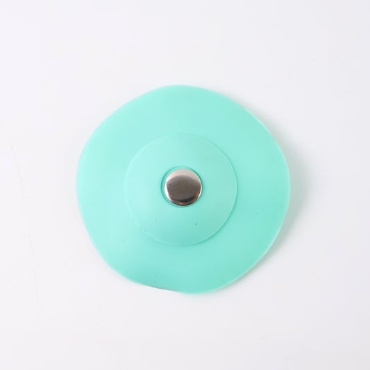 Creative 2-in-1 Light Green Silicone Sewer Sink Sealer Cover Drainer (Multicolour)