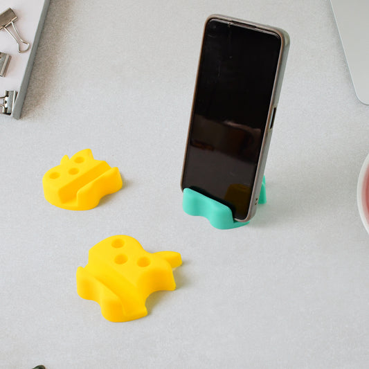 Multi-functional Apple-shaped Plastic Mobile Stand With Pen Holder (3 Pc Mix Color)