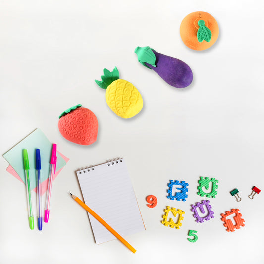 8760 Mini Cute Vegetables And Fruits Erasers Or Pencil Rubbers For Kids 1 Set Fancy Stylish Colorful Erasers For Children Eraser Set For Return Gift Birthday Party School Prize 3d Erasers (4 Pc Set)