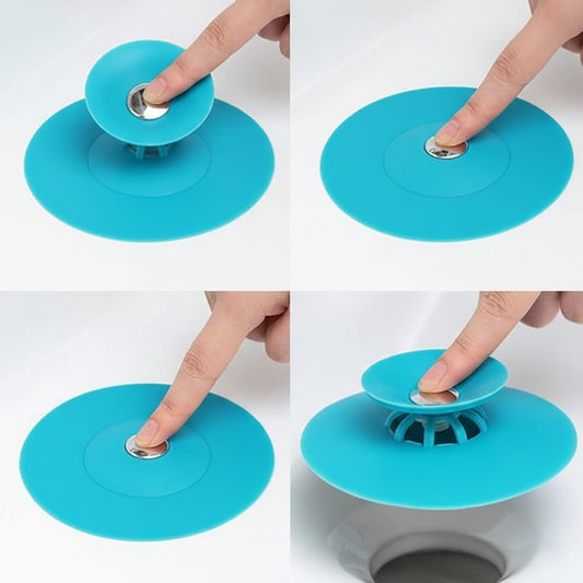 Flexible Silicone Sink Drain Cover Hair Catcher Strainer (1 Pc)