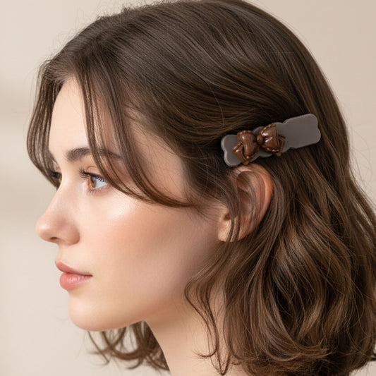 Elegant Bow Design Hair Clips Set (4 Pc)
