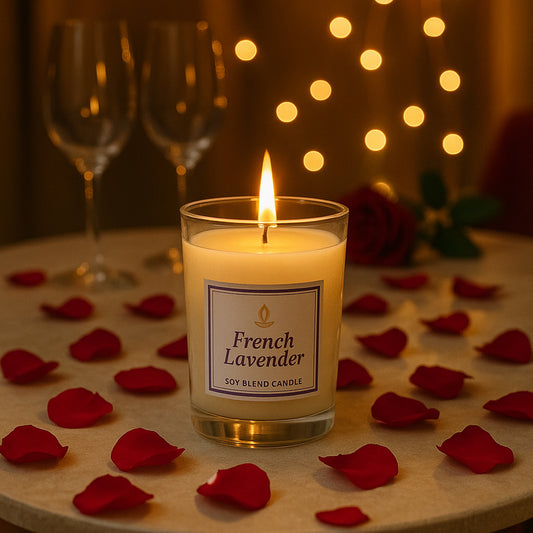 Inlief French Lavender Soy Blend Scented Candle In Glass Jar (50gm 1 Pc)