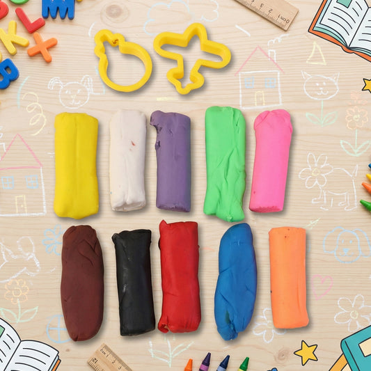 Frisky Dough Modelling Clay Set 12 Multicolor Dough Sticks With Shape Cutters