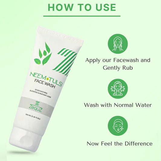 Zequz Neem Tulsi Face Wash - (1 Pc 100 Ml)