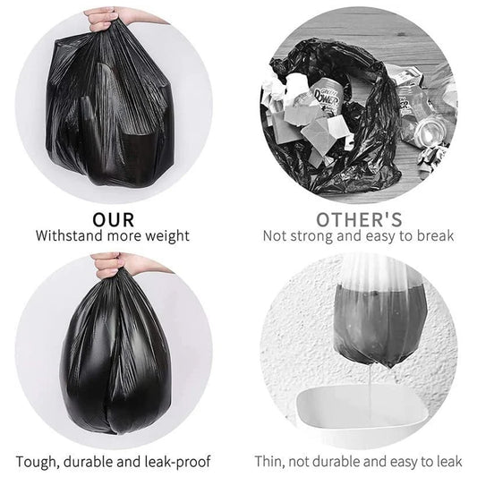 Heavy-duty Black Garbage Bag Roll For Home Commercial Waste Disposal (1 Roll)