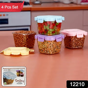 Plastic Food Storage Containers With Lid (4 Pcs Set  500 Ml) thumbnail 5