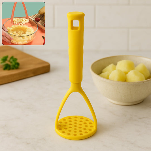 Kitchen Food Masher | Heavy Duty Masher for Fruits, Veggies & Potatoes | Soft Grip Handle (1 Pc)