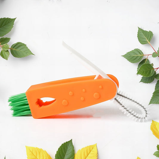 3-in-1 Multifunctional Cleaning Brush Set ? Mini Bottle, Cup & Lid Cleaner (1 Pc)