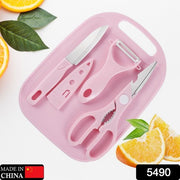 5490 Mini Travel Cutting Board Set 4 Pcs Portable Mini Camping Plastic Cutting Board  Knife Fruits  Vegetable Peeler Scissors Kitchen Knives Set For Travel Picnic Camping Outdoor Park (4 Pc Set) thumbnail 7