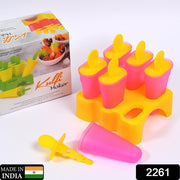 2261 Kulfi Maker Moulds Set Plastic Homemade Kulfi Mould 6pcs Set For Freezer Use thumbnail 7