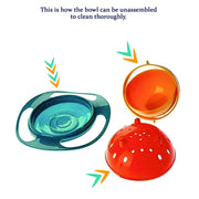 0617 Portable Non Spill Feeding Toddler Gyro Bowl 360 Degree Rotating Dish thumbnail 4