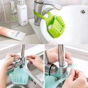 762 Adjustable Kitchen Bathroom Water Drainage Plastic Basketbag With Faucet Sink Caddy thumbnail 5