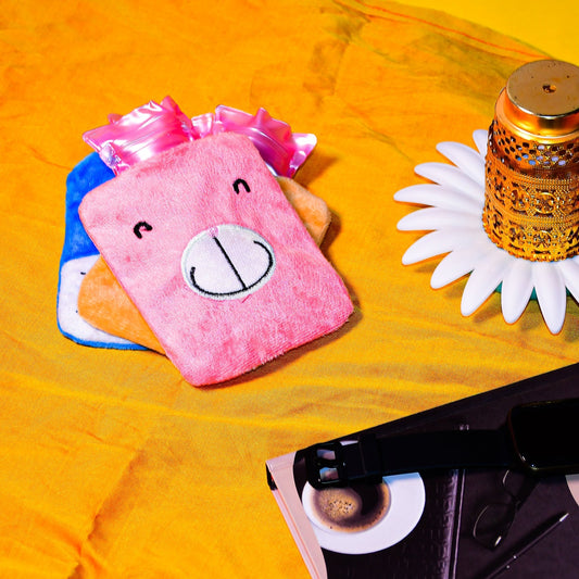 Pink Hot Water Bag with Cover ? Relief for Neck, Shoulders & Cramps