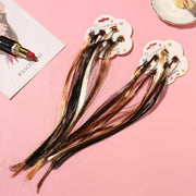 Kids Hair Braid Extensions with Clips | Fun Party Hair Accessories Pack of 6 (Color may vary) thumbnail 12