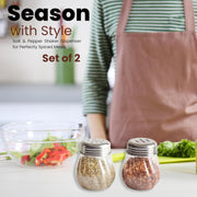 Apex Oregano  Chilli Flakes Dispenser Set  2 Pcs Glass Spice Shaker With Stainless Steel Lid thumbnail 4