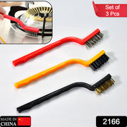 2166 3pc  Mini Wire Brush Set Brass Nylon Stainless Steel Bristles Household Cleaning Brush For Gas Stove Smoke Machine Tool Burner Tiles Tap Rust Removal Welding Slag Dirt  Paint Scrubbing. thumbnail 7