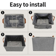 Foldable Cloth Storage Organizer Bag With Handles (46x27cm1pc) thumbnail 2
