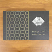 Premium Gold Finish Stainless Steel Cutlery Set With Luxury Gift Box (24 Pc Set) thumbnail 6