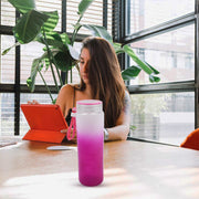 6915motivationalglass Bottle Colorful Portable Water Glass Bottle With Rubber Banddaily Intake Hourly Water Bottle To Ensure You Drink Enough Water Throughout The Dayreusable Cycling Gym Workout Fitnessbottle(Approx 350 Ml) thumbnail 3