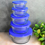 Modern Glass Bowl Set Mixing  Storage Bowls With Lids (5 Pcs Set) thumbnail 2