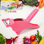 Plastic 2 In 1 Vegetable  Fruit Multi Cutter 5 Blade Vegetable Cutter With Peeler (1 Pc  Multicolor) thumbnail 1
