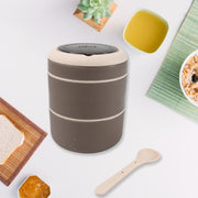 8147 Ganesh Smart Stack 2 Layer Protable Lunch Box Stainless Steel Airtight Leak-proof Lunch Box For Office School Picnic - Color May Vary thumbnail 1