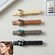 Cute Cartoon Cat Design Hair Clips Set (4 Pc) thumbnail 1
