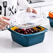 2355 Double Layer Food Drainer Washing Basket With Collapsible Strainers Colander thumbnail 3