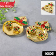 Decorative Plastic Kalash-shape Double Kumkum Box (Mix Design 1 Pc) thumbnail 5