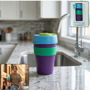 Reusable Colorful Travel Mug With Secure Silicone Lid (1 Pc 400 Ml) thumbnail 1