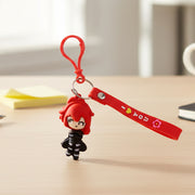 Cute Red Hair Cartoon Girl Silicone Keychain (1 Pc) thumbnail 5
