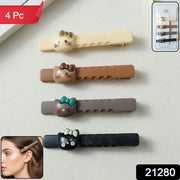 Cute Cartoon Cat Design Hair Clips Set (4 Pc) thumbnail 7
