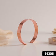 Elegant Rose Gold-plated Open Cuff Bracelet Kada (1 Pc) thumbnail 6