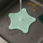 Mint Green Silicone Star Shaped Sink Filter Bathroom Hair Catcher Drain Strainers For Basin thumbnail 2