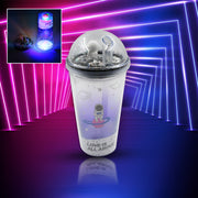 6883b  Led Glow Light Design Printed Insulated Double Wall Plastic Tumbler Cups With Straws 13oz Theming Astronaut In Space Travel Tumbler Freezer Mug Drinking Cups For Boys And Girls Schooltuitiongym Picnic (Pack Of 1) thumbnail 6