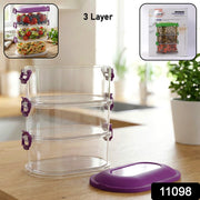3 Layer Stackable Airtight Food Storage Container Set (1 Set) thumbnail 7