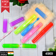 4969 6pc Plastic Toothbrush Cover Anti Bacterial Toothbrush Container- Tooth Brush Travel Covers Case Holder Cases thumbnail 7