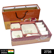 2735 13 Pc Pudding Set Used As A Cutlery Set For Serving Food Purposes And Sweet Dishes And All In All Kinds Of Household And Official Places Etc. thumbnail 7