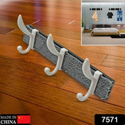 7571 Cloth Hanger Wall Door Hooks Rail For Hanging Clothes For Hanging Hook Rack Rail Extra Long Coat Hanger Wall Mount For Clothes Jacket Hats 6 Hook thumbnail 7